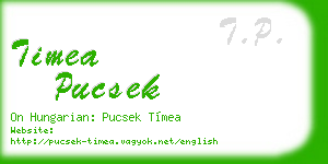 timea pucsek business card